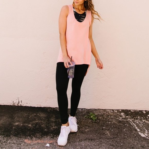 NEW Mono B Draped Back Longline Tunic Lounge/Workout Top SZ SMALL - LARGE! - Picture 3 of 7